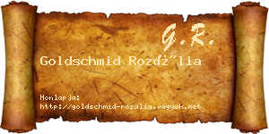 Goldschmid Rozália névjegykártya